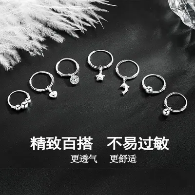 S999 Silber Damen-Ohrringe koreanischer Stil
