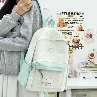 Süßer leichter Schulrucksack im japanischen Stil, großes Fassungsvermögen - 10