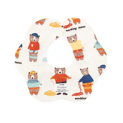 Waterproof Thin Baby Bib, 360-Degree Petal Design - 10