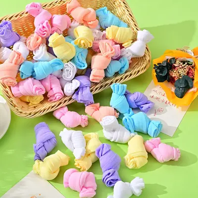 Çocuk çorabı, şeker renkli, ince, kısa, ilkbahar-yaz