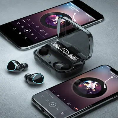 Bluetooth-Kopfhörer mit Noise Cancelling, Digitalanzeige, lange Akkulaufzeit