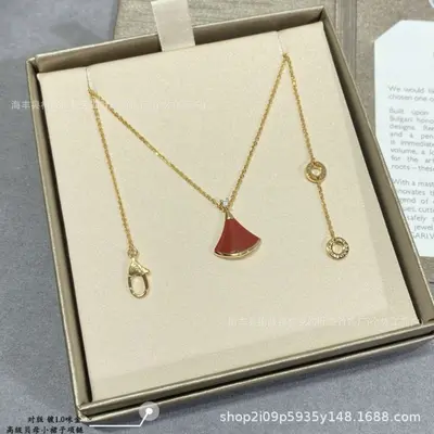 V-gold horseshoe buckle necklace, 925 silver, 18K plated - 8