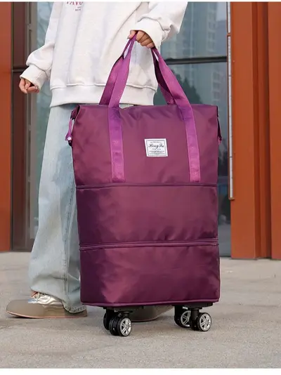 Grenzüberschreitende Reisetasche mit großem Fassungsvermögen, Nasswäsche-Trockenwäsche-Trennung, 360°-Rollen, Aufbewahrungstasche mit Erweiterung, Geschäftsreise- und Umstands-Reisegepäck - 5