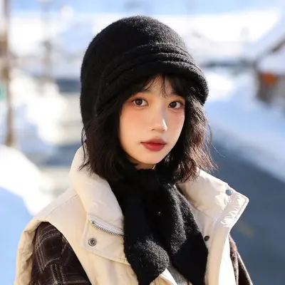Women's Winter Knit Beanie and Scarf Set, Warm and Cold-Proof