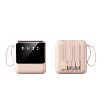 Cross-border Wholesale Power Bank 20000mAh Large Capacity Portable Mobile Charger with Built-in Cable Custom Logo - 7