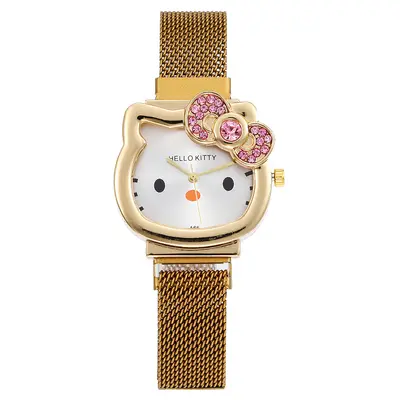 Children's quartz watch, KT cat design, magnetic band - 2