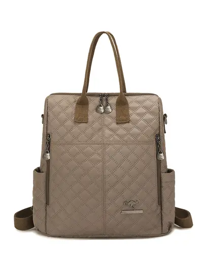 Women's Diamond Stitch Patchwork Commuter Backpack - 6