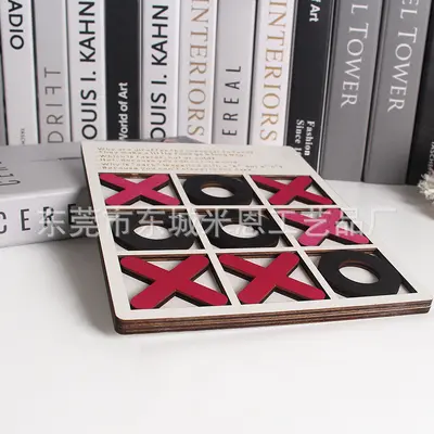 Wooden Nine-Grid XO Tic-Tac-Toe Board Game for Kids