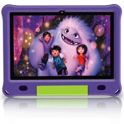 10.1 inç çocuk Android 15 tablet, düşmeye karşı koruyucu kılıf, dönebilen tutma yeri, sınır ötesi destekler