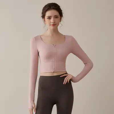 Damen-Yoga-Langarmshirt, figurbetont, Modell 2026 - 7
