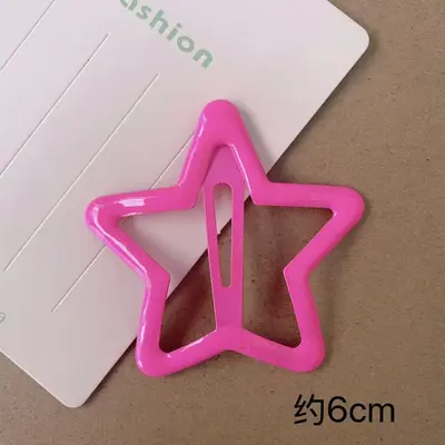 6CM Large Dopamine Candy Color Star Hair Clip Girls Side Bangs Hairpin BB Clip Teen Cute Clip - 10