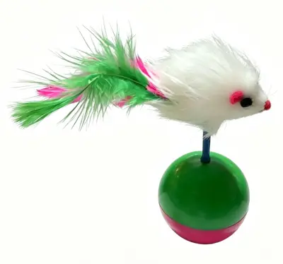 Roly-Poly Plush Mouse Cat Toy Interactive Ball Self-Play - 6