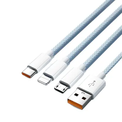 120W süper hızlı şarj, 3 kat veri kablosu, Type-C