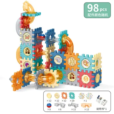 Children's Marble Run Toy for Boys, Educational Assembly Track Building Blocks - 7