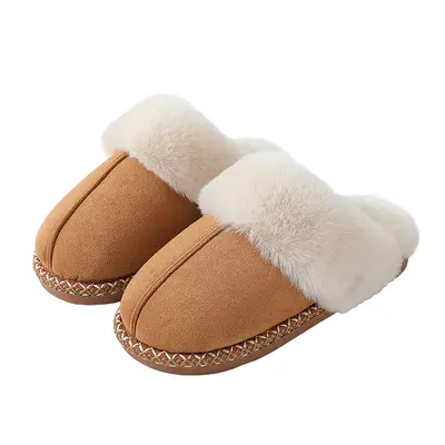 Plush Warm Indoor Outdoor Cotton Home Slippers, Unisex Couple Style