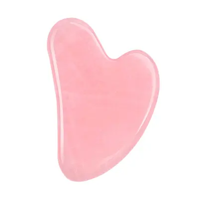 Natürliche Jade Rose Quarz Gua Sha Board Gesichtsmassagegerät Meridian Ziehstab herzförmiges Gua Sha Board Fabrik