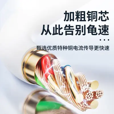 【3C认证】商超门店款适用120W超级快充6A数据线定制三合一充电线