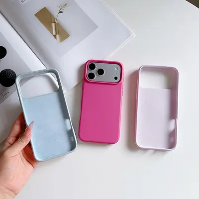 Macaron color liquid silicone iPhone 17 Pro Max case minimalist