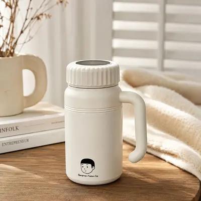 Seramik iç katmanlı termos bardak, paslanmaz çelik, 1000 ml, tutamaklı - 5