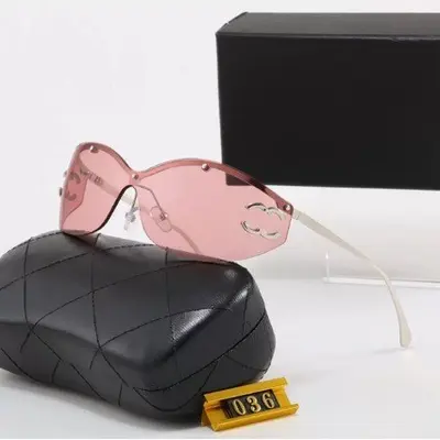 Oversized One-Piece Lens Rimless Retro Sunglasses, Anti-UV - 4