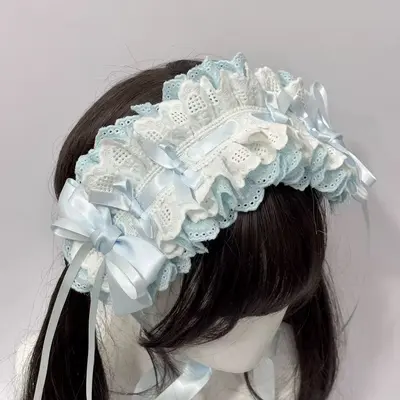 Lolita Hairpin Lace Ribbon Bow Handmade DIY Accessory