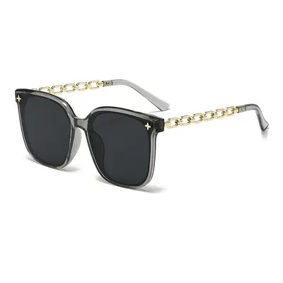 Oversized Frame Chain Sunglasses, UV400 Protection, Unisex - 10