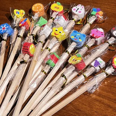 HB Pencil Set with Eraser Tops, Cartoon Design for Children - 10