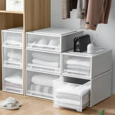 Schubladenspeicherbox Schubladenaufbewahrungskiste transparente Schuhbox Schubladenaufbewahrung Haushaltsspeicherbox für Kleidung en gros