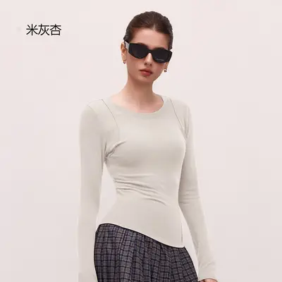 Fleece-lined cashmere-feel long-sleeve sports top