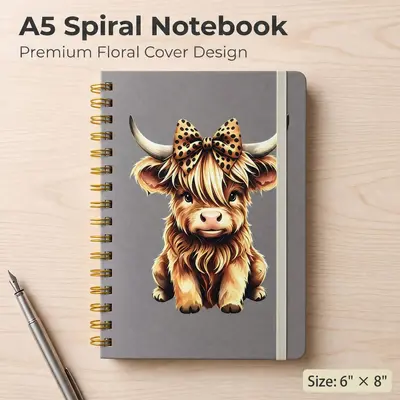 A5 liniertes Spiralnotizbuch, dickes Papier, individuell anpassbar - 8
