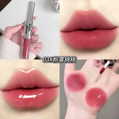 Kakashow Powder-Effect Dual-Head Lip Glaze, Fine Silky Smooth, Brightening Water-Light Mirror Gloss, Dual Texture Lipstick, Cross-Border Cosmetics - 8