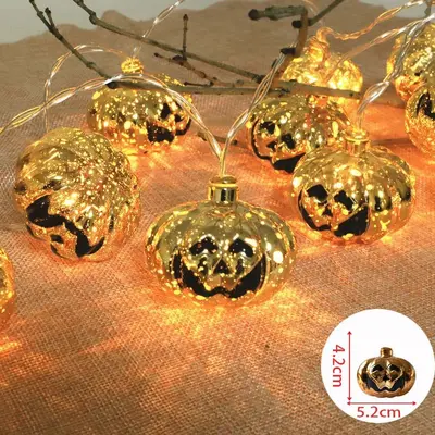 LED Halloween Light String with Pumpkin and Ghost Decor, Party Decoration - 13