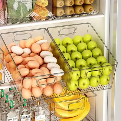 Große Küchen-Aufbewahrungsbox Kühlschrank-Korb großes Fassungsvermögen - 4