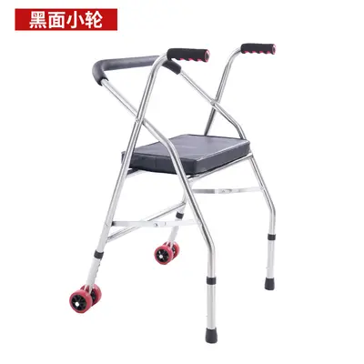 Stainless Steel Walker for Elderly, Seated and Wheeled, Manual Push - 9
