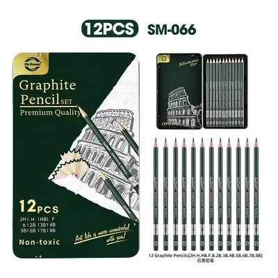 Xinbowen Skizzenstiftset, 12-teilig, 2B Kohlestift - 8