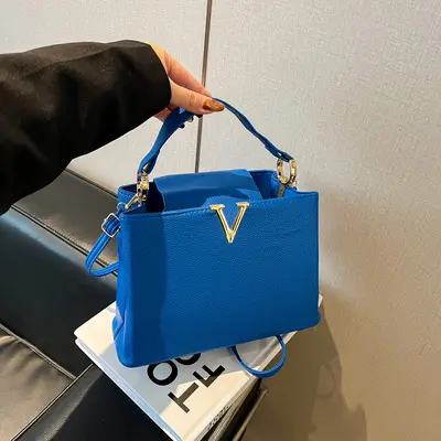 Kadın düz renk çapraz çanta, V model, işe gidiş için - 4