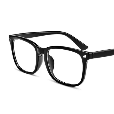 Women's Pink Square Frame Anti-Blue Light Glasses, Simple Design - 10