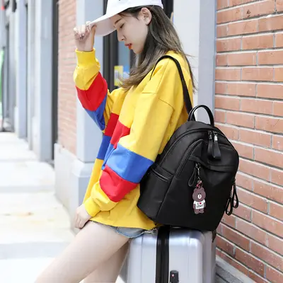 Women's Minimalist Backpack, Korean Style Oxford Fabric Casual Backpack - 4