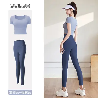 Damen-Slim-Fit-Laufoutfit mit Brustpolster, Sommer - 12