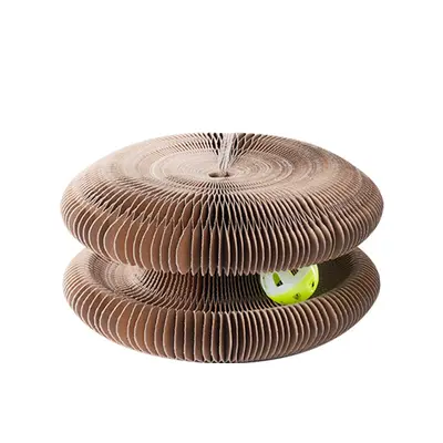 Eulenförmiges dickes Katzenkratzbrett aus Wellpappe - 6