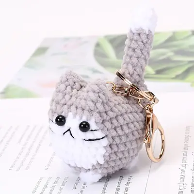 Handmade Crochet Cat Bag Charm, Gift for Students and Couples - 7