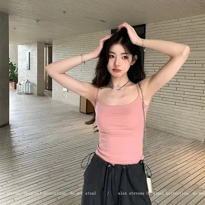 Askılı İç Giyim Yaz İnce Uzun Kollu Fransız Retro Ekose Gömlek