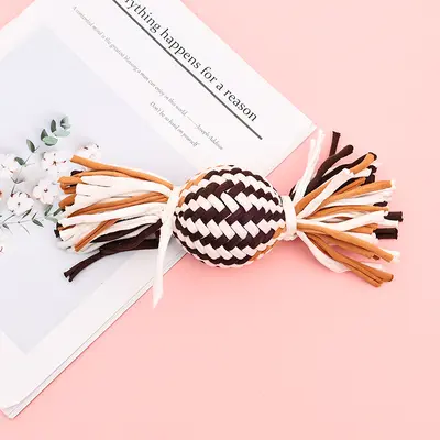 Christmas Candy Cotton Rope Dog Toy Set with Squeaker - 9