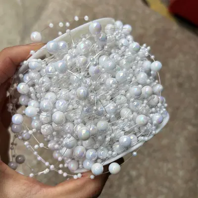 Artificial Baby's Breath Chain Jewelry Accessory, Beaded Decor Chain - 10