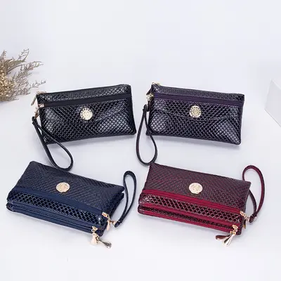 Daiouya'nın yeni crossbody debriyajı Kore tarzı kadın çift kullanımlı küçük çanta çift fermuarlı çok fonksiyonlu kadın cep telefonu çantası