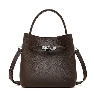 Damen-Eimertasche aus Vollrindleder, Modell 2026, Schultertasche - 9