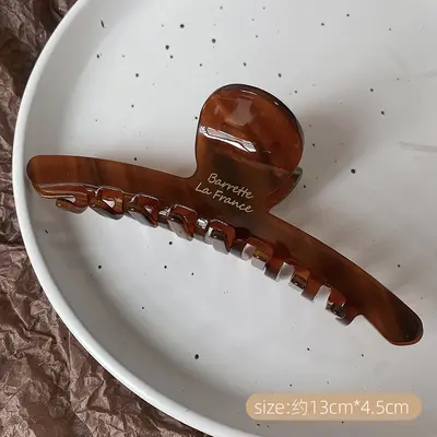 Kore Süper Büyük Boy Asetat Pençe Klip Şık Görünümlü Köpek Balığı Klip Kadın Zarif Elegant Saç Toplama Klip Arka Baş Saç Aksesuarı - 8