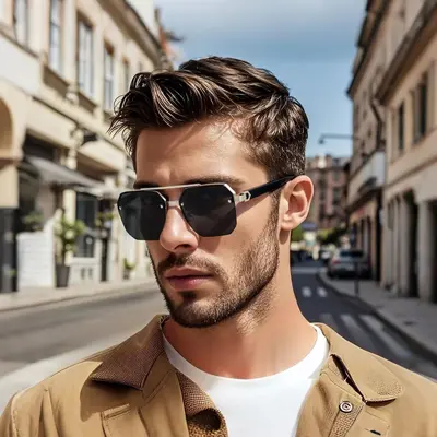 Square Frame UV Protection Sunglasses for Men and Women, Slimming Driving Style - 3