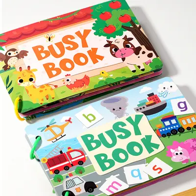 Children's Quiet Book with Velcro Puzzle, Reusable Early Education Busy Book - 4