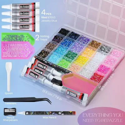 Nail Rhinestone Set 24-60 Colors, Large Capacity Resin AB Rhinestones - 11